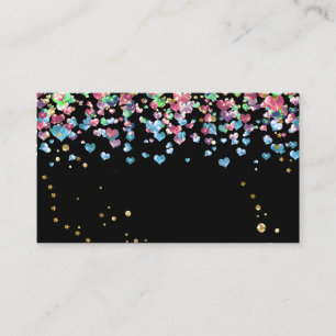 Confetti cirkels glitter hartelegant multi visitekaartje
