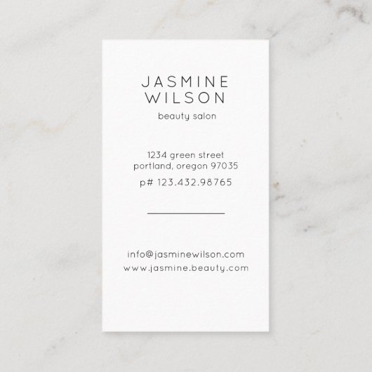 Confetti Classic | minimalistisch Visitekaartje (Achterkant)