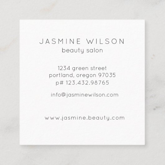 Confetti Classic | Minimalistisch Visitekaartje (Achterkant)