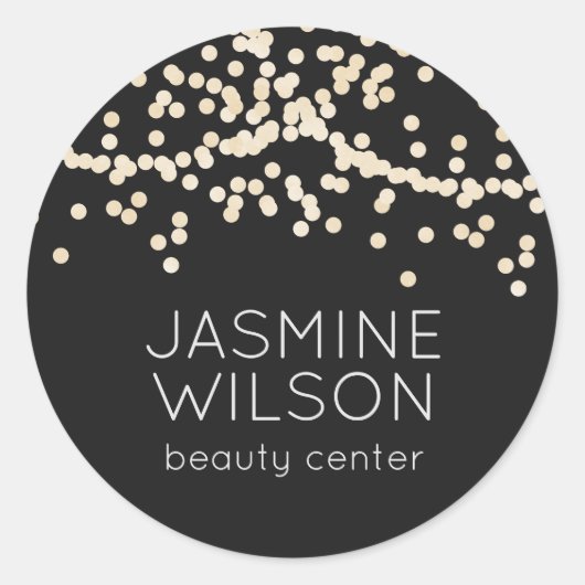 Confetti Classic | Minimalistische gepersonaliseer Ronde Sticker (Voorkant)