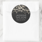 Confetti Classic | Minimalistische gepersonaliseer Ronde Sticker (Tas)