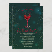 Confetti Cocktail Glass Stars kerstfeest Kaart (Voorkant / Achterkant)