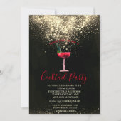 Confetti Cocktail Kerstfeestje Kaart (Voorkant)