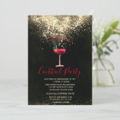 Confetti Cocktail Kerstfeestje Kaart (Staand voorkant)