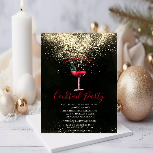 Confetti Cocktail Kerstfeestje Kaart