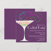 Confetti Cocktail Party Uitnodiging (Voorkant / Achterkant)