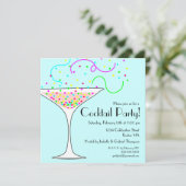 Confetti Cocktail Party Uitnodiging (Staand voorkant)