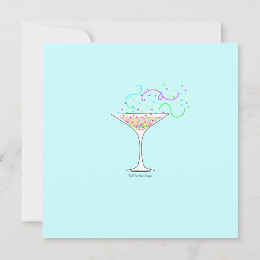 Confetti Cocktail Party Uitnodiging (Achterkant)
