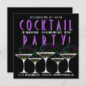 Confetti Cocktail Party Uitnodiging (Voorkant / Achterkant)