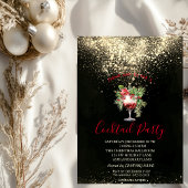  Confetti Cocktail Poinsettia Christmas Party Kaart