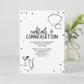Confetti Cocktails & Conversation House Party Kaart (Staand voorkant)