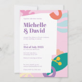 Confetti Collage flat bruiloft Kaart (Voorkant)