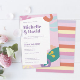 Confetti Collage flat bruiloft Kaart