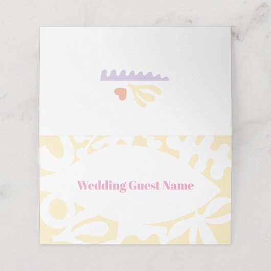 Confetti Collage Folded Place Card Plaatskaartje (Buitenkant ongevouwen)