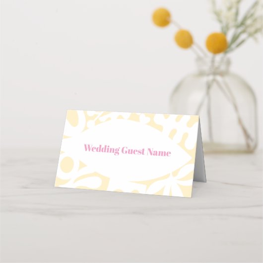 Confetti Collage Folded Place Card Plaatskaartje (Voorkant)