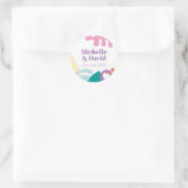 Confetti Collage klassieke ronde sticker (Tas)