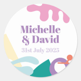 Confetti Collage klassieke ronde sticker