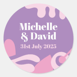 Confetti Collage klassieke ronde sticker