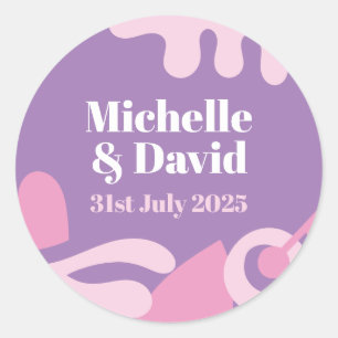 Confetti Collage klassieke ronde sticker