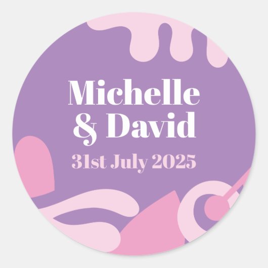 Confetti Collage klassieke ronde sticker (Voorkant)