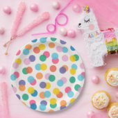 Confetti Colorful Kids Birthday Party Papieren Bordje (Feest)