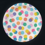 Confetti Colorful Kids Birthday Party Papieren Bordje<br><div class="desc">Schattig 'Confetti-papier-borden met kleurrijk polka-puntenpatroon. Als je meer objecten wilt zien,  kun je het collectie 'Confettien' bekijken.</div>