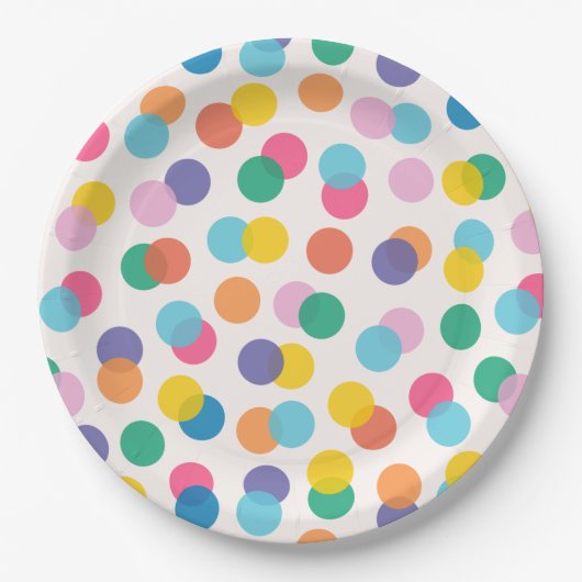 Confetti Colorful Kids Birthday Party Papieren Bordje (Voorkant)