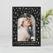 Confetti Countdown Arch New Year Foto Feestdagenkaart (Staand voorkant)