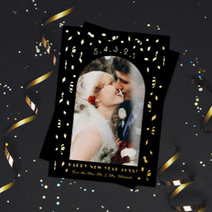 Confetti Countdown Arch New Year Foto Folie Feestdagenkaart