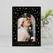 Confetti Countdown Arch New Year Foto Folie Feestdagenkaart (Staand Voorkant)