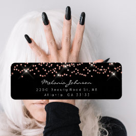 Confetti Crystals Roze Rozenrood Zwart wit merk Etiket