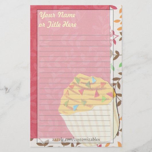 Confetti Cupcake Briefpapier (Voorkant)