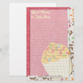 Confetti Cupcake Briefpapier (Voorkant / Achterkant)