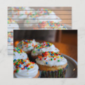 Confetti Cupcakes Recipcard Briefkaart (Voorkant / Achterkant)