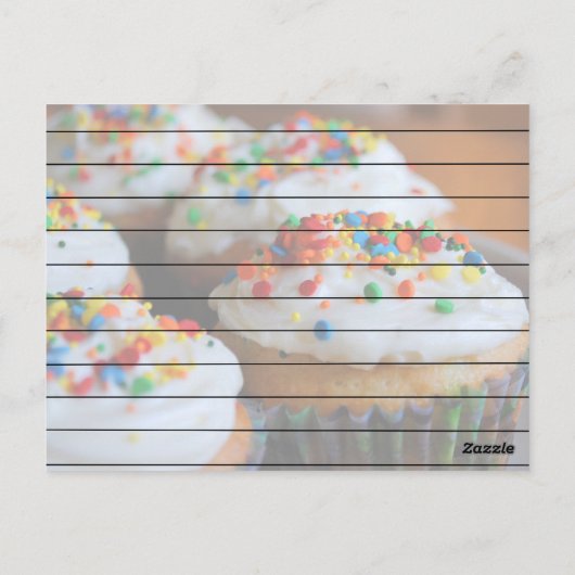 Confetti Cupcakes Recipcard Briefkaart (Achterkant)