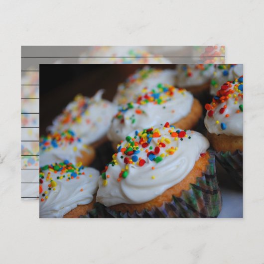 Confetti Cupcakes Recipcard Briefkaart (Voorkant / Achterkant)