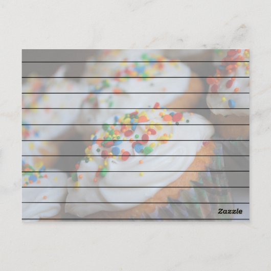 Confetti Cupcakes Recipcard Briefkaart (Achterkant)