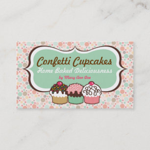 Confetti Cupcakes Trio-Visitekaartjes Visitekaartje