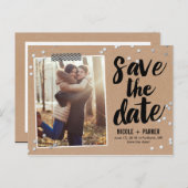 Confetti De datum opslaan Briefkaart (Voorkant / Achterkant)