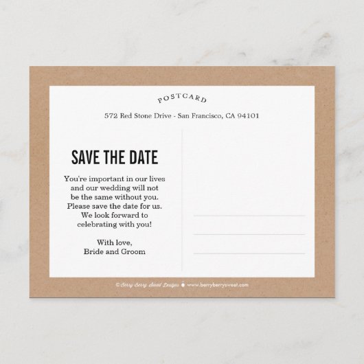 Confetti De datum opslaan Briefkaart (Achterkant)