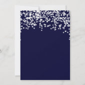 Confetti Deep Navy Stars Wedding Invitation Kaart (Achterkant)