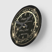 Confetti Diamant Zwart 50ste Huwelijksjubileum Ronde Klok (Hoek)