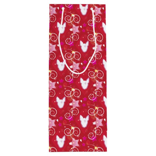 Confetti Diamond Bull Terrier Wijn Cadeautas (Achterkant)