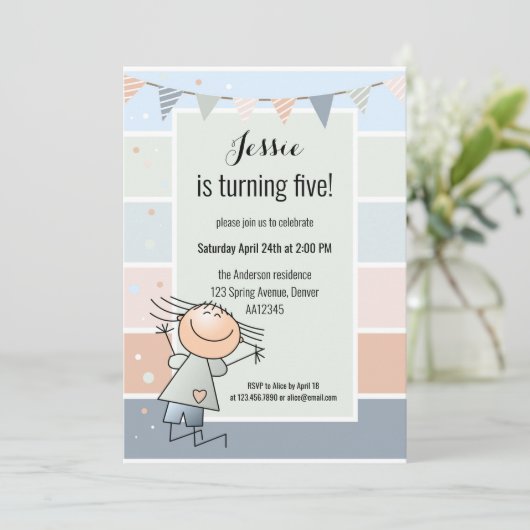 Confetti die gestreept eenzame kinderen van elke d kaart (Staand voorkant)