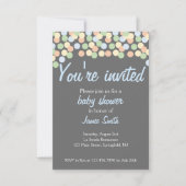 Confetti Dot Baby shower Invitation Kaart (Voorkant)
