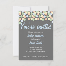 Confetti Dot Baby shower Invitation Kaart