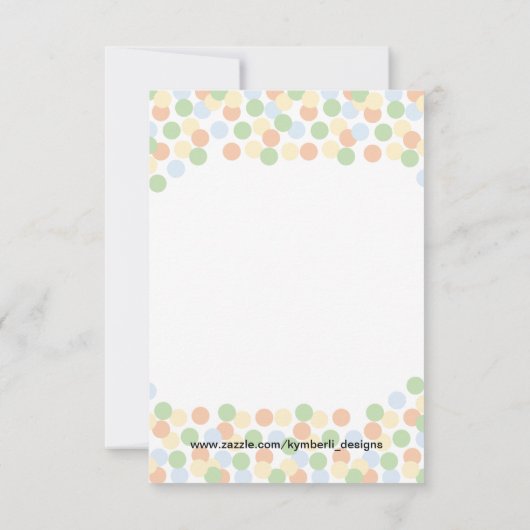 Confetti Dot Baby shower Invitation Kaart (Achterkant)