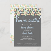 Confetti Dot Baby shower Invitation Kaart (Voorkant / Achterkant)