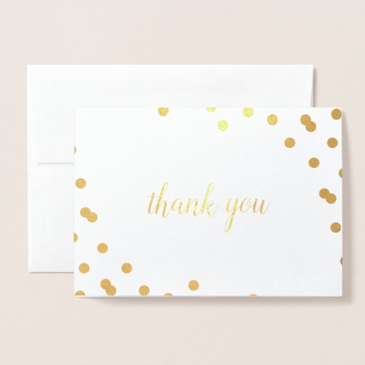 Confetti Dot Gold Foil Blank Dank je Kaart (Voorkant met envelop)