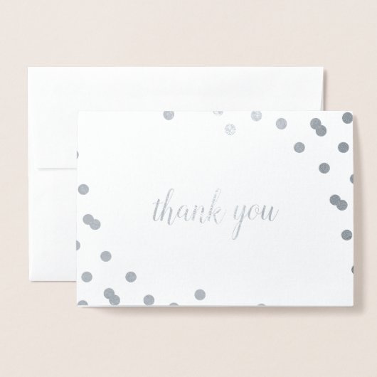 Confetti Dot Silver Foil Blank Folie Kaarten (Voorkant met envelop)